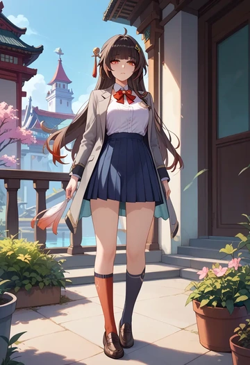 star rail,lingsha,winter,student uniform,blazer  - AI generated anime art