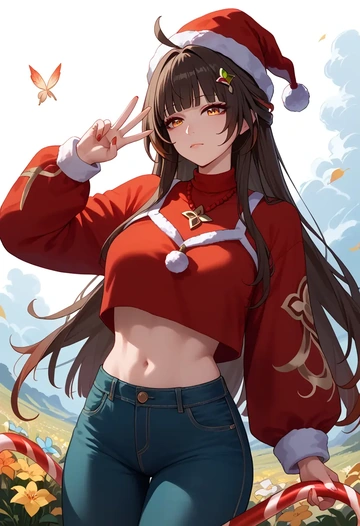 star rail,lingsha,Christmas  - AI generated anime art