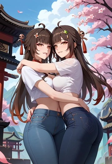 star rail,lingsha,crop top  - AI generated anime art