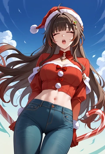 star rail,lingsha,Christmas  - AI generated anime art