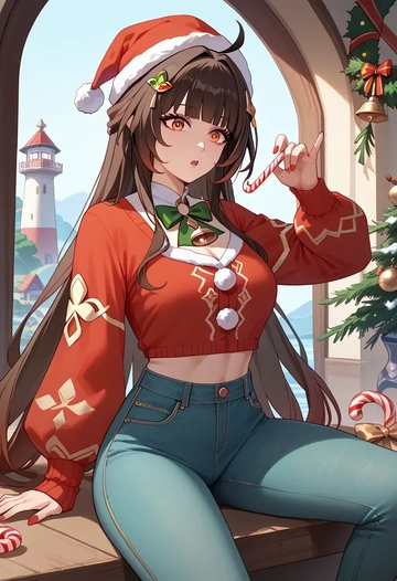 star rail,lingsha,Christmas  - AI generated anime art