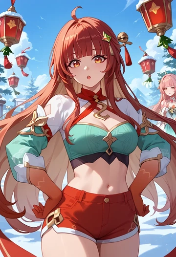 star rail,lingsha,red velvet shorts  - AI generated anime art