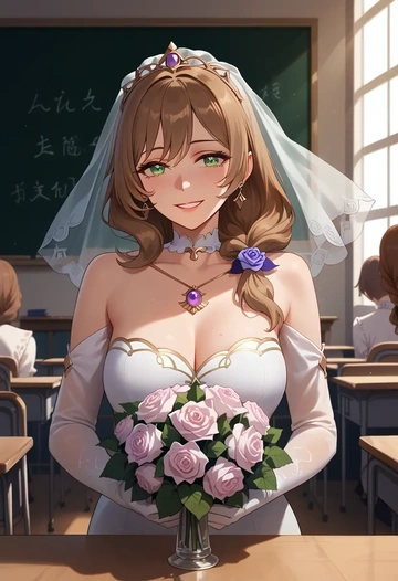 genshin impact,lisa_(genshin_impact),wedding  - AI generated anime art