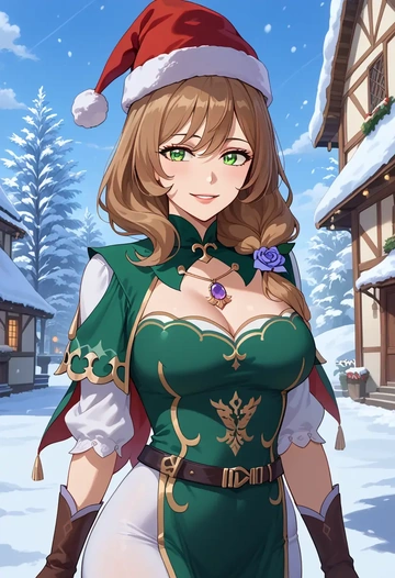 genshin impact,lisa_(genshin_impact),Christmas,dress  - AI generated anime art