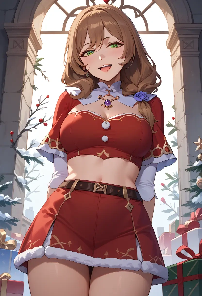 genshin impact,lisa_(genshin_impact),Christmas,skirt  - 