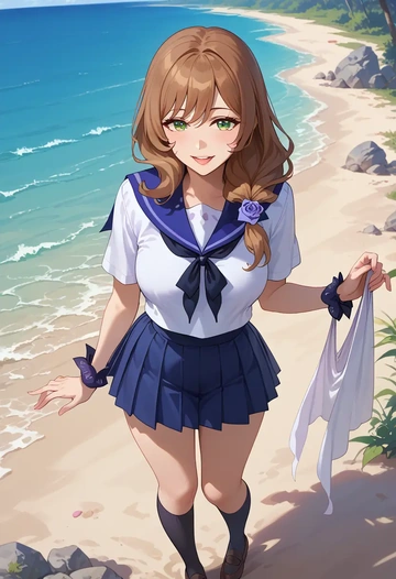 genshin impact,lisa_(genshin_impact),sailor, uniform  - AI generated anime art