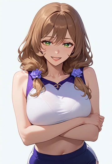 genshin impact,lisa_(genshin_impact),tankini top,board shorts  - AI generated anime art