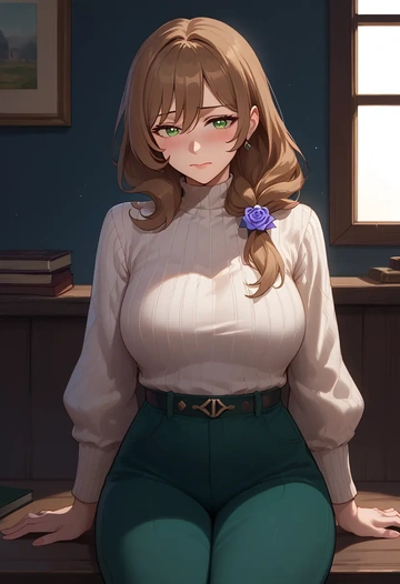 genshin impact,lisa_(genshin_impact),sweater  - AI generated anime art