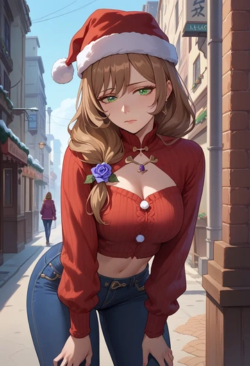 genshin impact,lisa_(genshin_impact),Christmas  - AI generated anime art