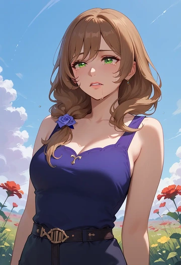 genshin impact,lisa_(genshin_impact),tank top,mesh,cycling shorts  - AI generated anime art