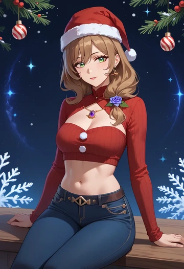 genshin impact,lisa_(genshin_impact),Christmas  - AI generated anime art