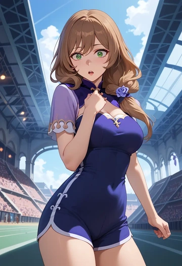 genshin impact,lisa_(genshin_impact),athletic  - AI generated anime art