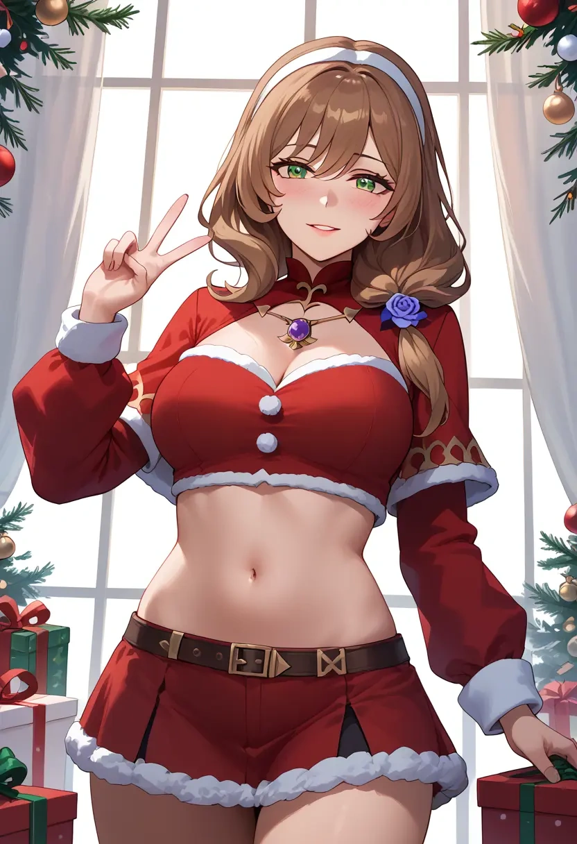 genshin impact,lisa_(genshin_impact),Christmas,skirt  - 