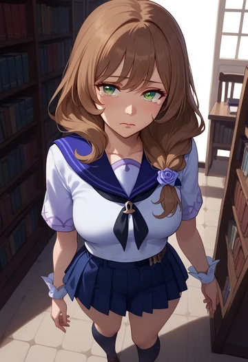 genshin impact,lisa_(genshin_impact),sailor, uniform  - AI generated anime art