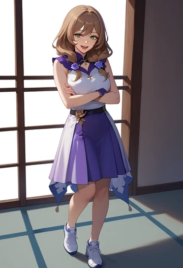 genshin impact,lisa_(genshin_impact),tennis skirt  - AI generated anime art