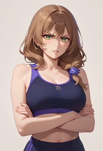 genshin impact,lisa_(genshin_impact),sports bra,high-waisted leggings  - AI generated anime art