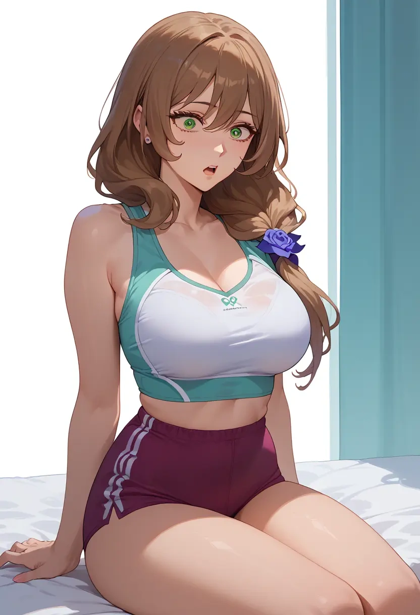 genshin impact,lisa_(genshin_impact),tankini top,board shorts  - 