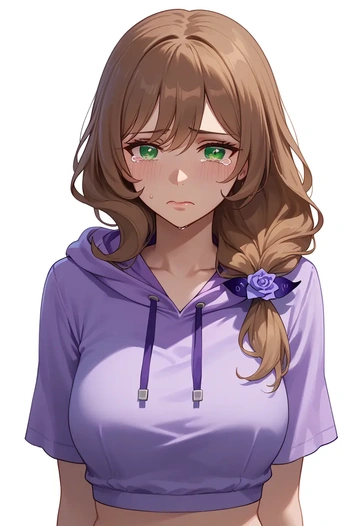 genshin impact,lisa_(genshin_impact),hoodie,cropped,high-waisted joggers  - AI generated anime art