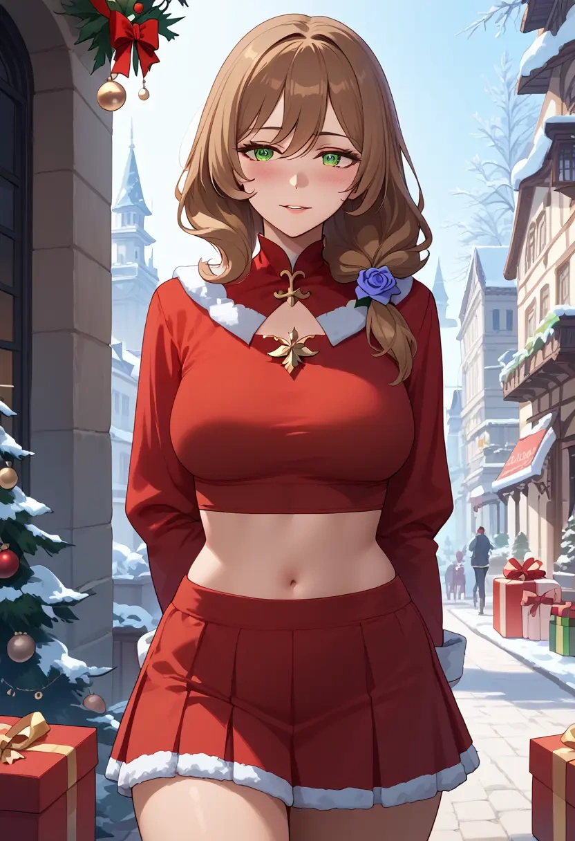 genshin impact,lisa_(genshin_impact),Christmas,skirt  - 