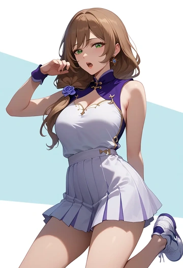 genshin impact,lisa_(genshin_impact),tennis skirt  - AI generated anime art