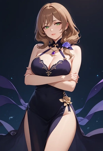 genshin impact,lisa_(genshin_impact),nightdress  - AI generated anime art