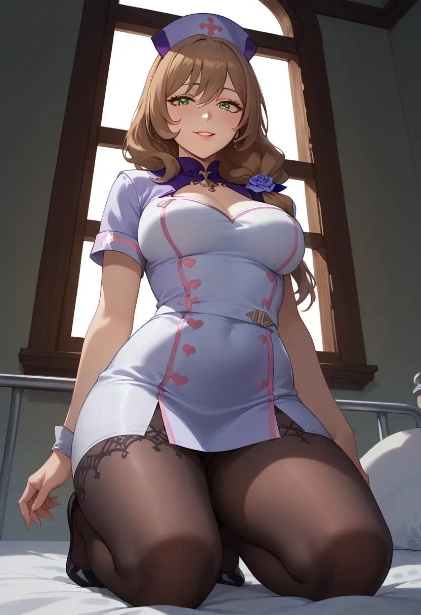 genshin impact,lisa,nurse pantyhose,mini skirt, sexy  - 