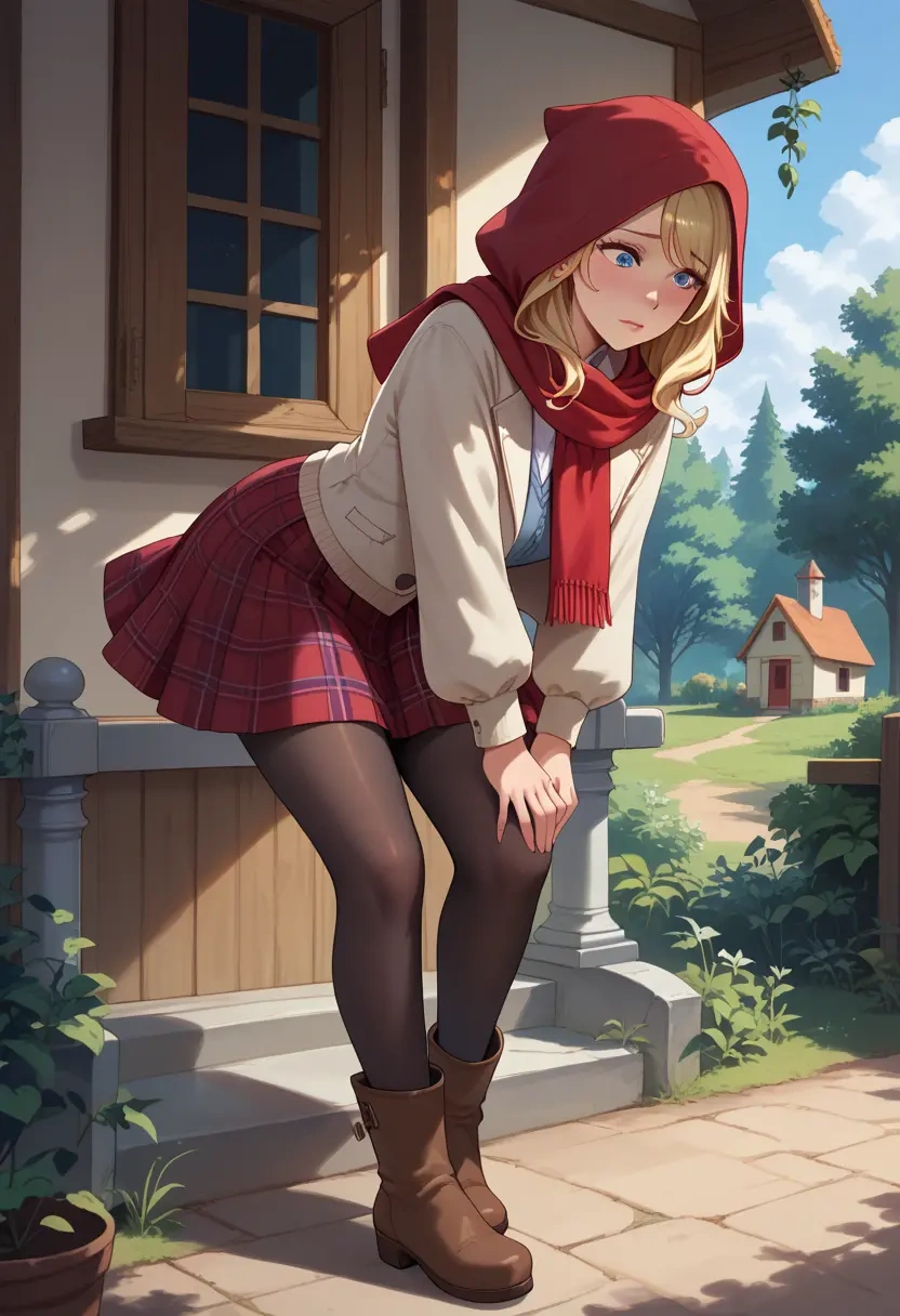 little_red_riding_hood,little_red_riding_hood_(grimm),winter,student uniform,down jacket  - 