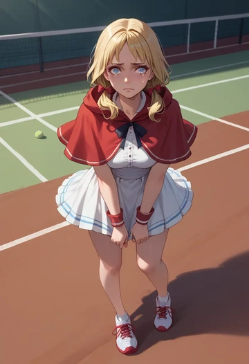 little_red_riding_hood,little_red_riding_hood_(grimm),tennis skirt  - AI generated anime art