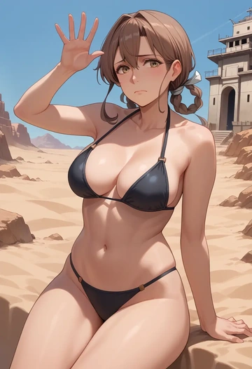 kantai_collection,littorio_(kancolle),black bikini  - AI generated anime art