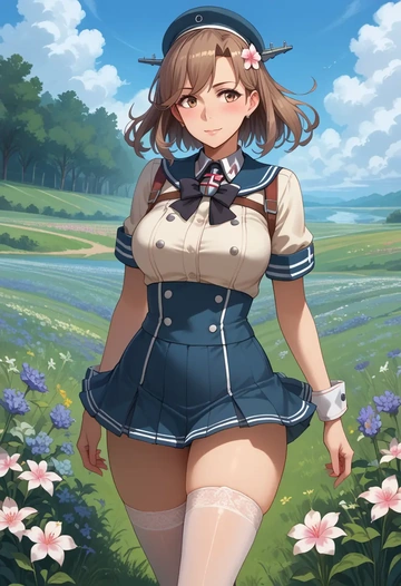 kantai_collection,littorio_(kancolle),mini skirt, stockings  - AI generated anime art