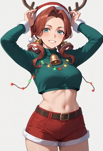 kantai_collection,littorio_(kancolle),Christmas,red velvet shorts  - AI generated anime art