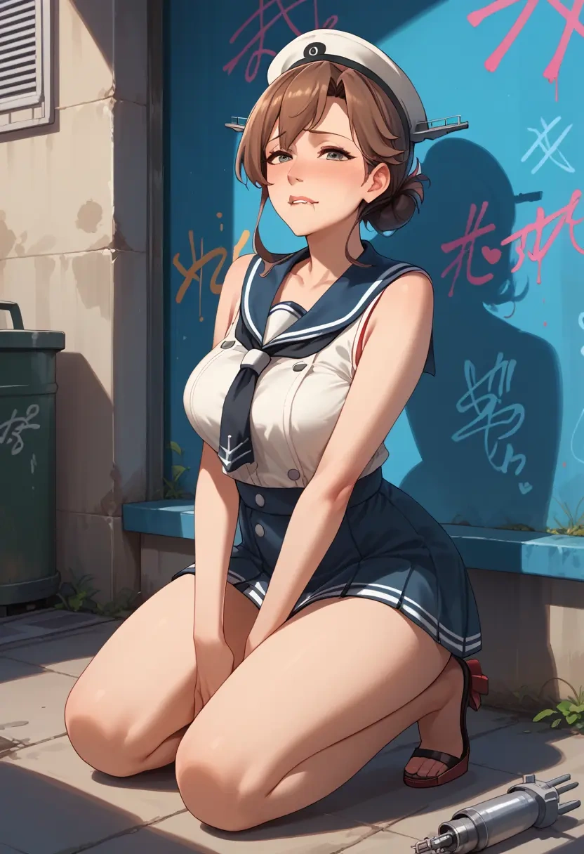 kantai_collection,littorio_(kancolle),neon graffiti top,dolphin shorts  - 