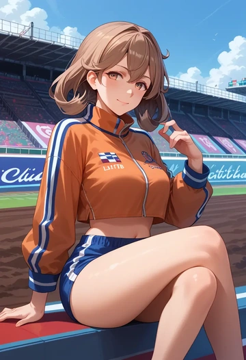 kantai_collection,littorio_(kancolle),cropped graffiti sweatshirt,dolphin shorts  - AI generated anime art