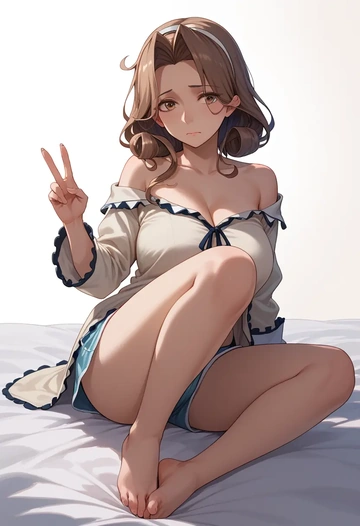 kantai_collection,littorio_(kancolle),pajamas, low-waisted shorts  - AI generated anime art