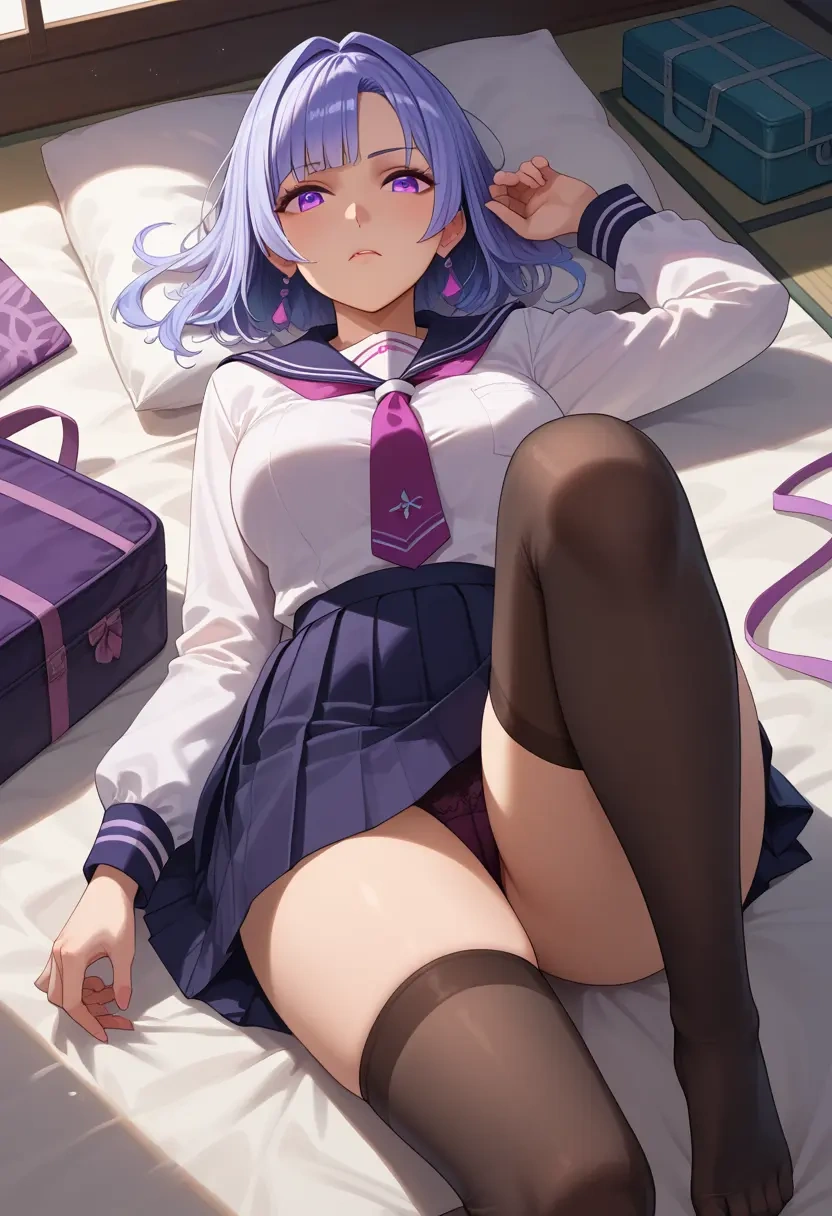 nijisanji,lize_helesta,jk uniform, stockings  - 