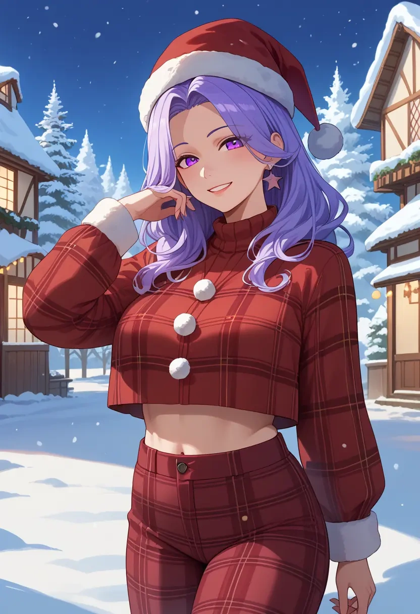 nijisanji,lize_helesta,Christmas,plaid trousers  - 