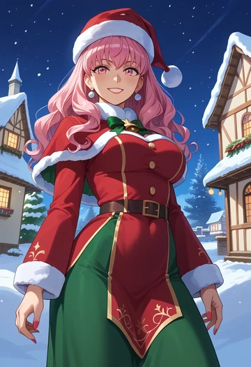 zero_no_tsukaima,louise_francoise_le_blanc_de_la_valliere,Christmas,dress  - AI generated anime art