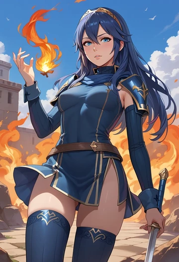 fire_emblem,lucina_(fire_emblem),mini skirt, stockings  - AI generated anime art