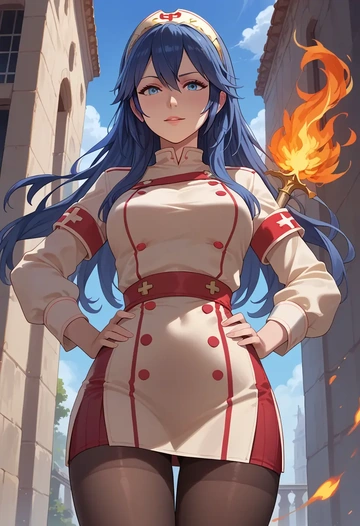 fire_emblem,lucina_(fire_emblem),nurse, pantyhose,mini skirt  - AI generated anime art