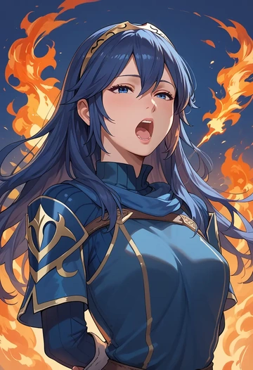 fire_emblem,lucina_(fire_emblem),mesh graffiti top,dolphin shorts  - AI generated anime art