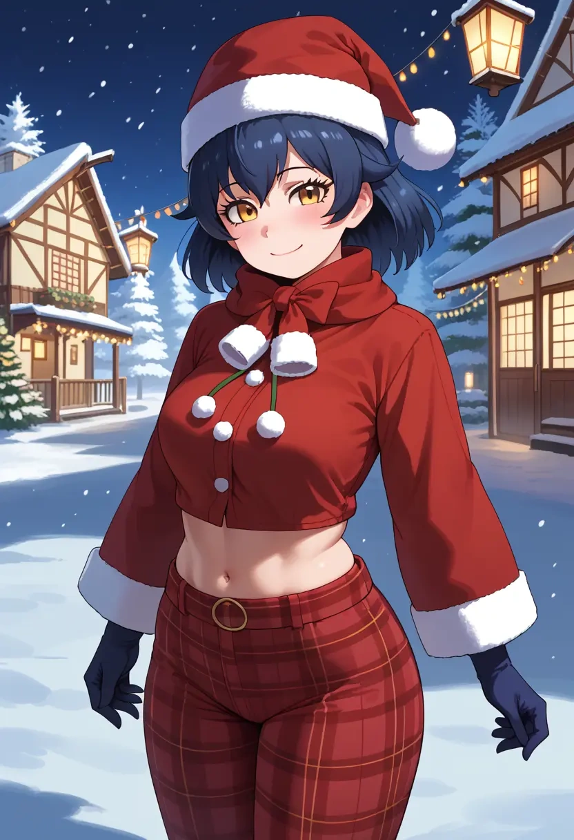 kemono_friends,lucky_beast_(kemono_friends),Christmas,plaid trousers  - 