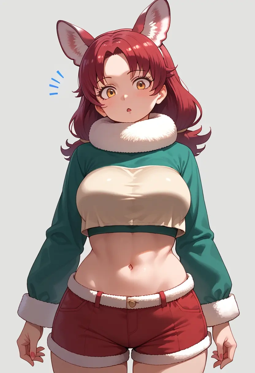 kemono_friends,lucky_beast_(kemono_friends),red velvet shorts  - 