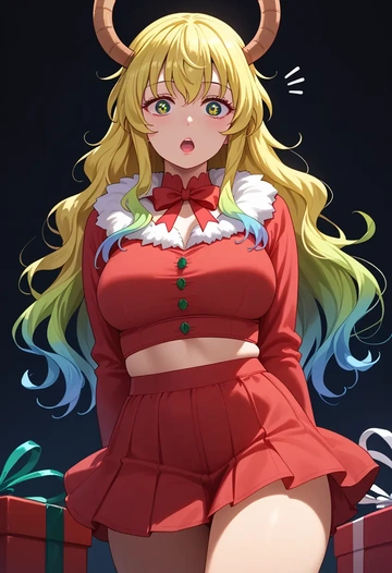 kobayashi-san_chi_no_maidragon,lucoa_(maidragon),Christmas,skirt  - AI generated anime art