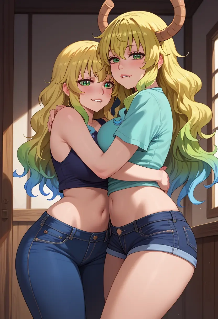 kobayashi-san_chi_no_maidragon,lucoa_(maidragon),crop top  - 