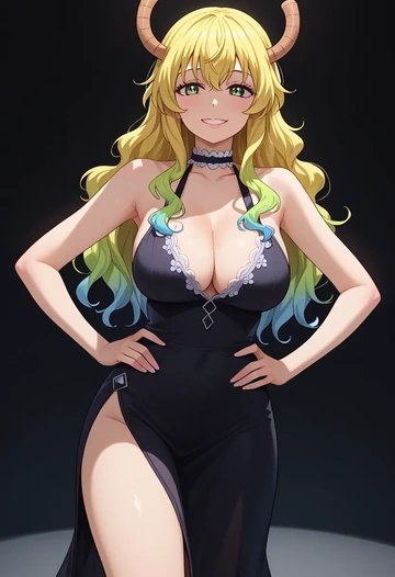 kobayashi-san_chi_no_maidragon,lucoa_(maidragon),nightdress  - AI generated anime art