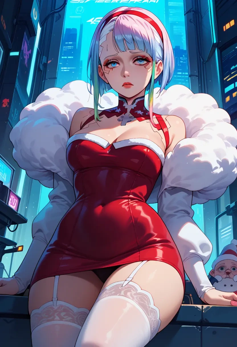 cyberpunk_(series),lucy_(cyberpunk),Christmas,sexy, stockings,  - 