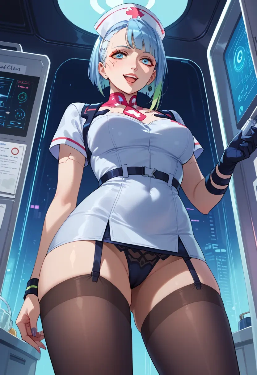 cyberpunk_(series),lucy_(cyberpunk),nurse pantyhose,mini skirt, sexy  - 