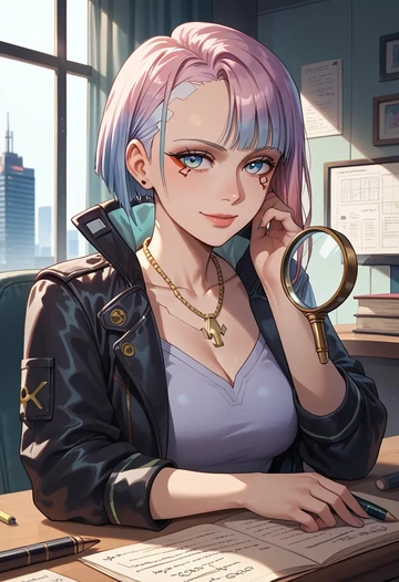 cyberpunk_(series),lucy_(cyberpunk),detective  - AI generated anime art