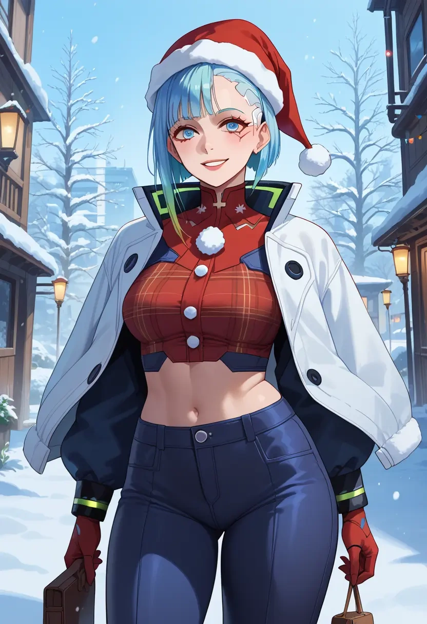 cyberpunk_(series),lucy_(cyberpunk),Christmas,plaid trousers  - 