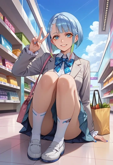 cyberpunk_(series),lucy_(cyberpunk),spring,student uniform,blazer  - AI generated anime art